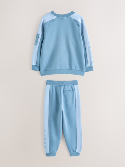 Baker by Ted Baker Oversized Blue Panel Sweatshirt and Jogger Set image 10