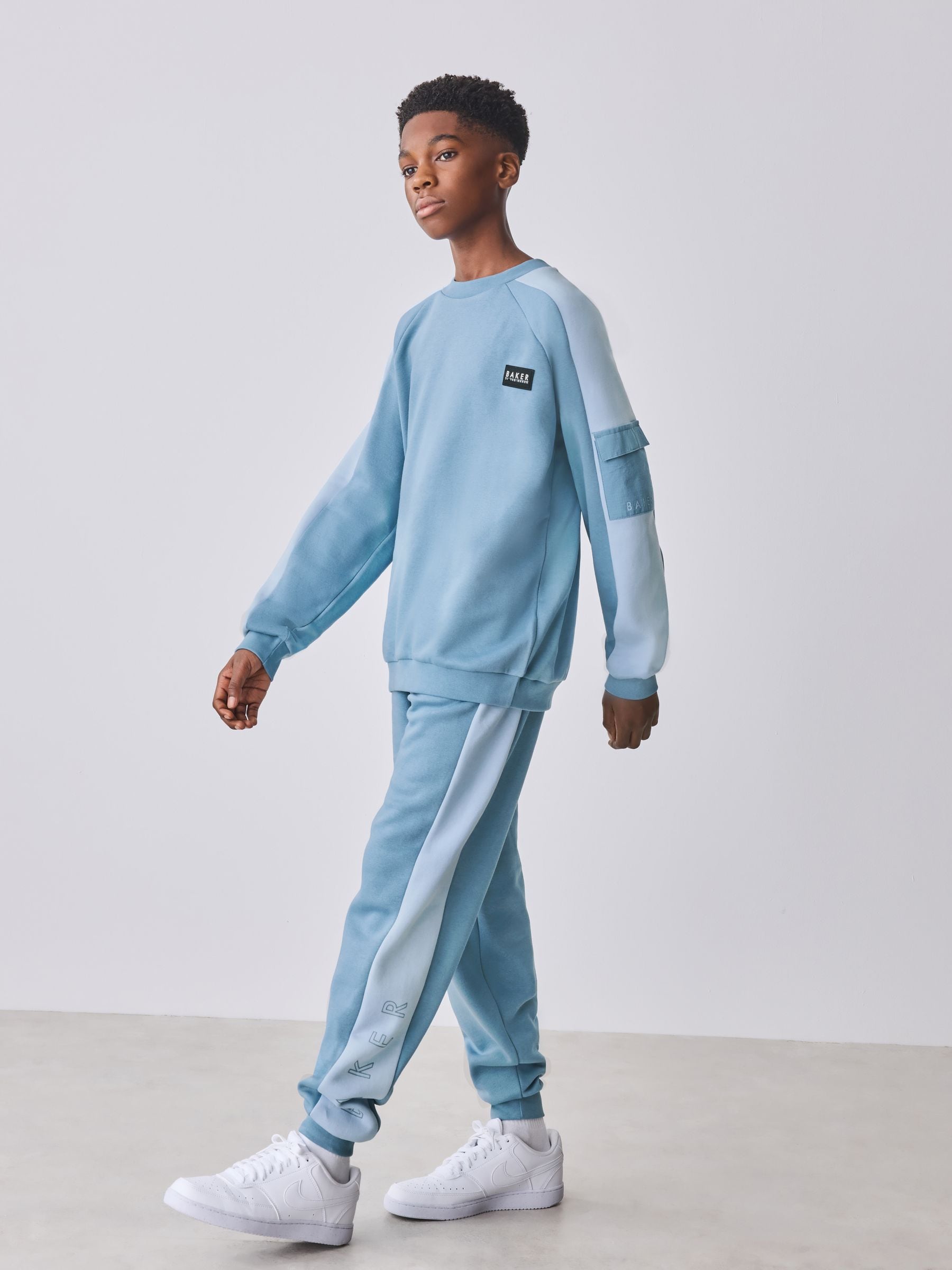 Baker by Ted Baker Oversized Blue Panel Sweatshirt and Jogger Set image 2