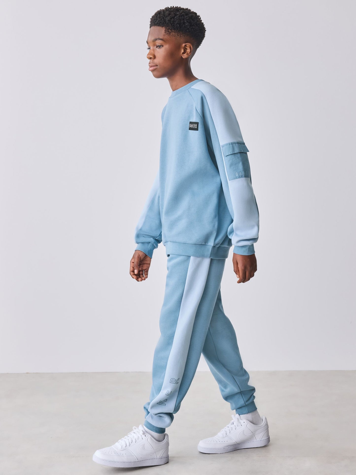 Baker by Ted Baker Oversized Blue Panel Sweatshirt and Jogger Set image 3