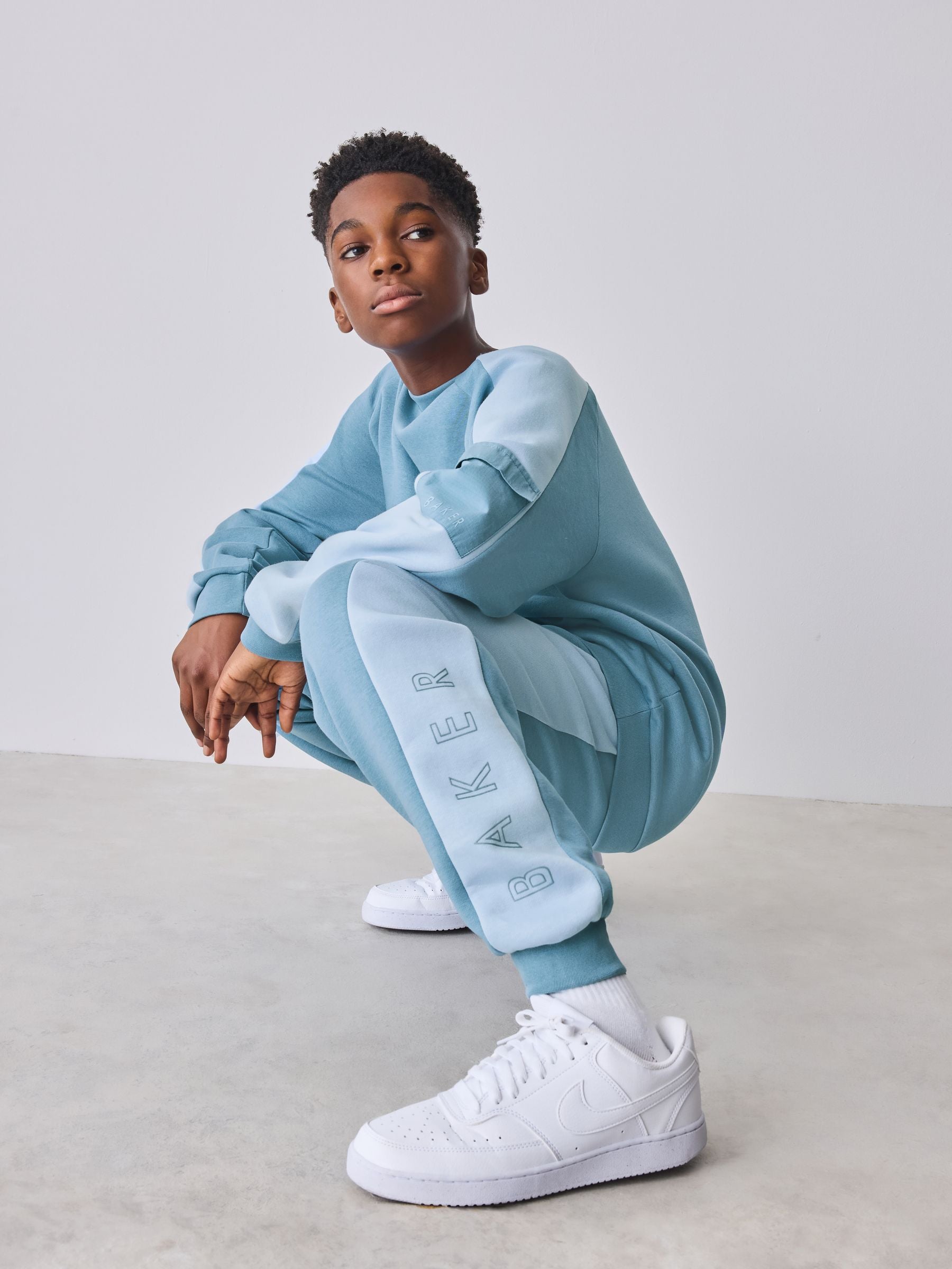 Baker by Ted Baker Oversized Blue Panel Sweatshirt and Jogger Set image 4