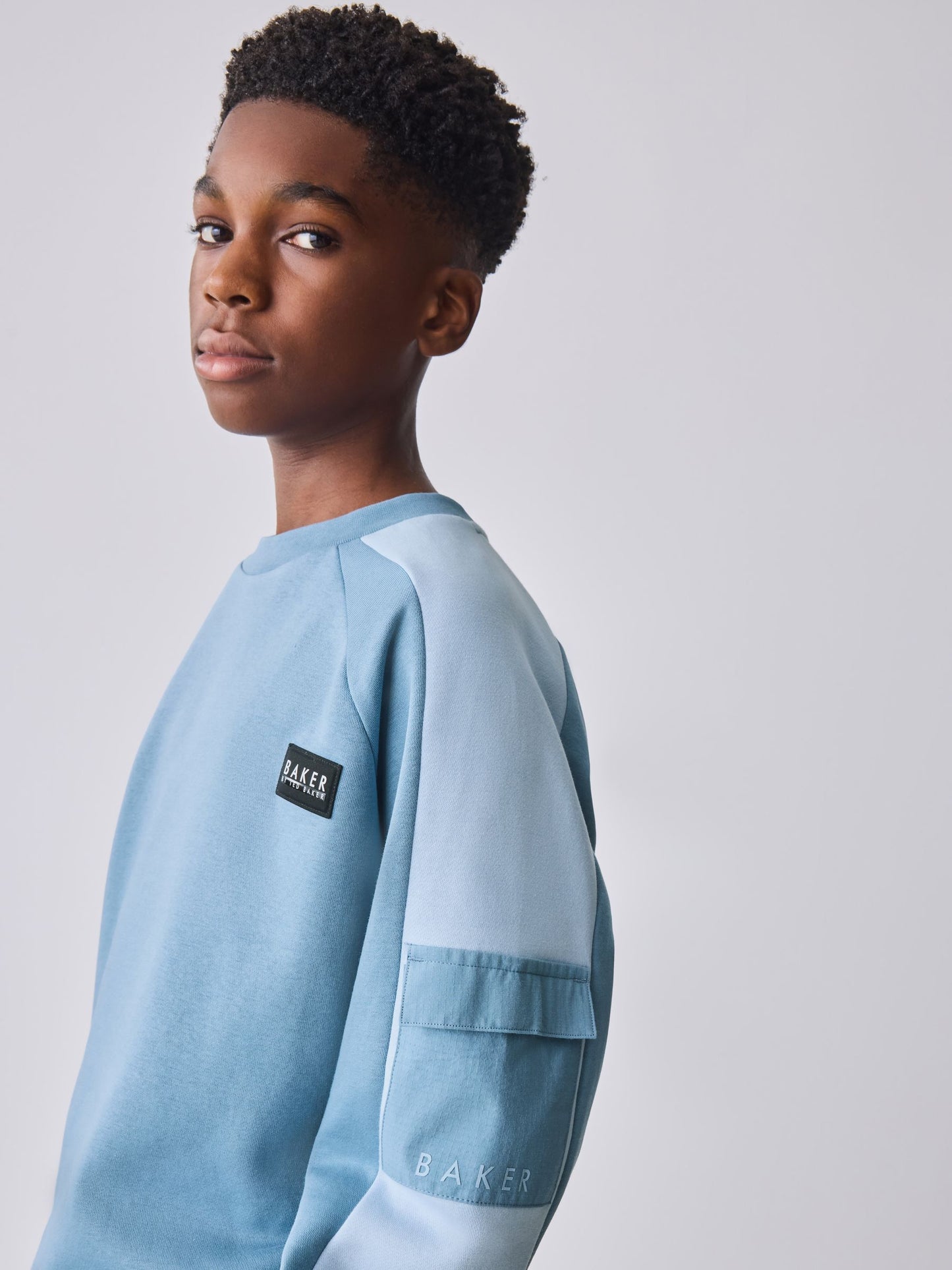 Baker by Ted Baker Oversized Blue Panel Sweatshirt and Jogger Set image 6