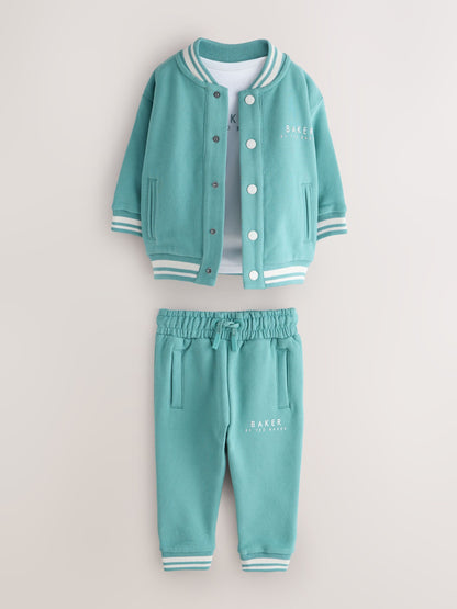 Baker by Ted Baker 3 Piece Varsity Jacket T-Shirt and Jogger Set image 1