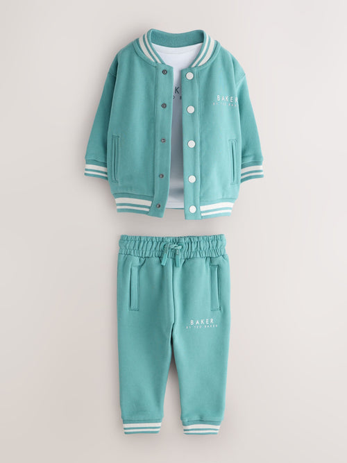 Baker by Ted Baker 3 Piece Varsity Jacket T-Shirt and Jogger Set image 1