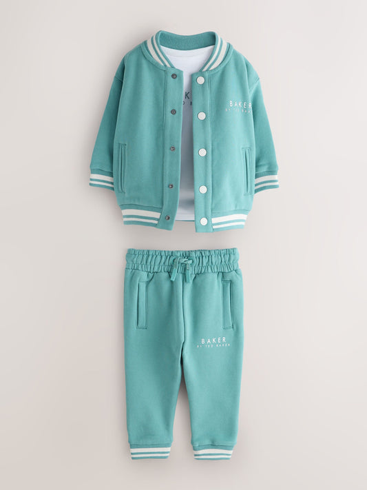 Baker by Ted Baker 3 Piece Varsity Jacket T-Shirt and Jogger Set image 1