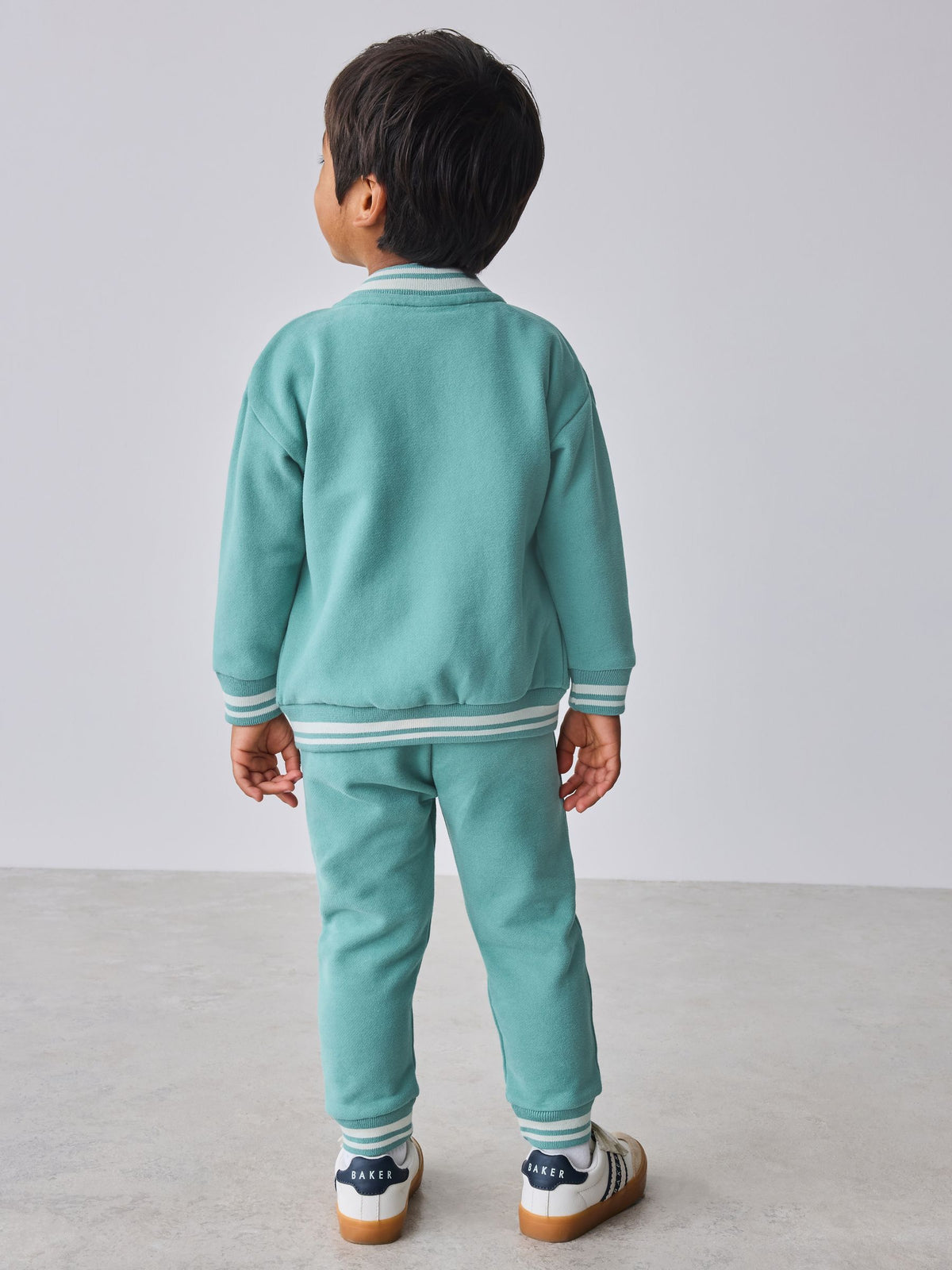 Dsiney Kidz - Baker by Ted Baker Green 3 Piece Varsity Jacket T-Shirt and Joggers Set image 4