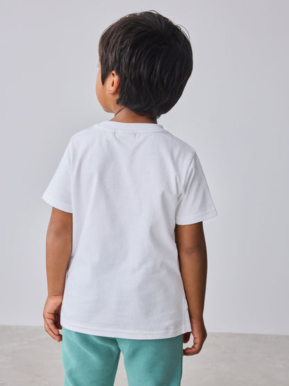 Dsiney Kidz - Baker by Ted Baker Green 3 Piece Varsity Jacket T-Shirt and Joggers Set image 5