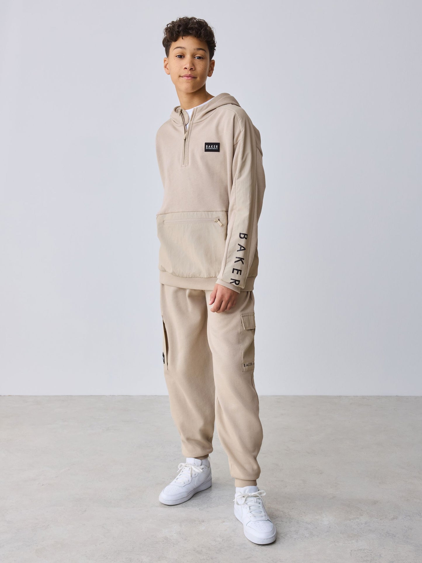Baker by Ted Baker Stone Funnel Neck Hoodie and Joggers Set image 1