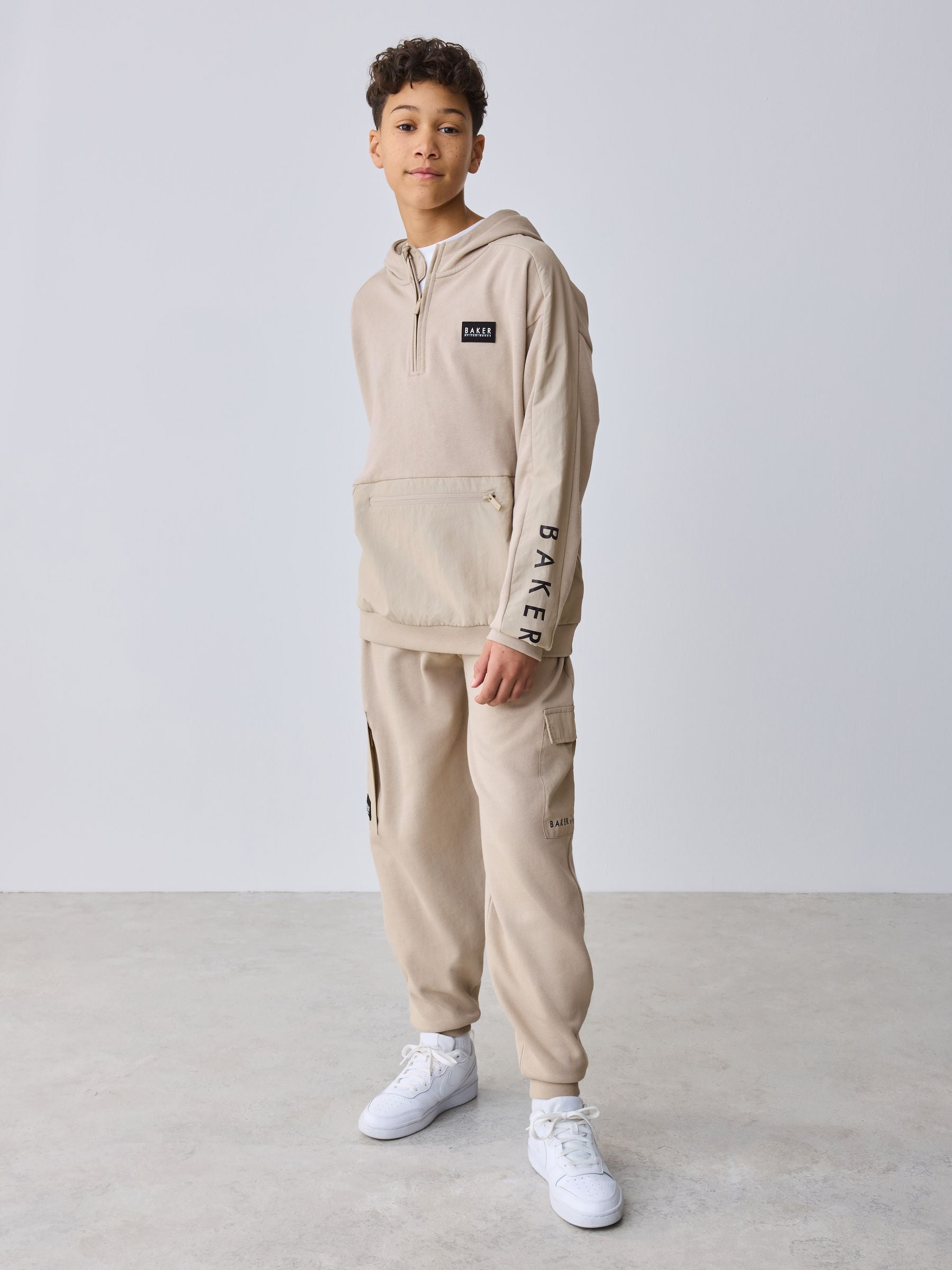 Baker by Ted Baker Stone Funnel Neck Hoodie and Joggers Set image 1