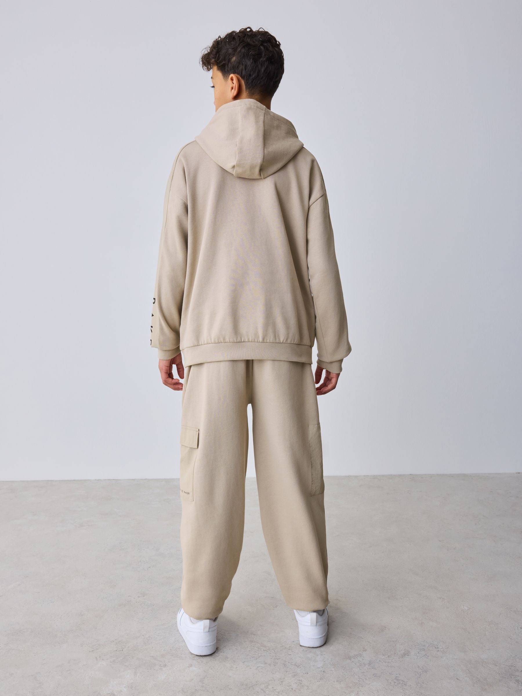 Baker by Ted Baker Stone Funnel Neck Hoodie and Joggers Set image 2