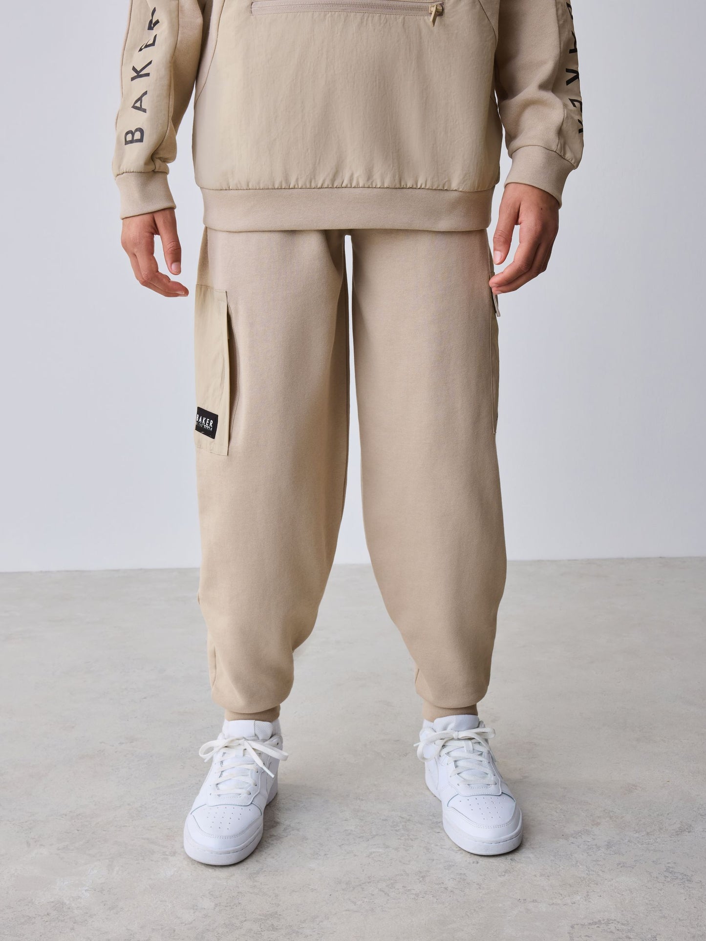 Baker by Ted Baker Stone Funnel Neck Hoodie and Joggers Set image 3