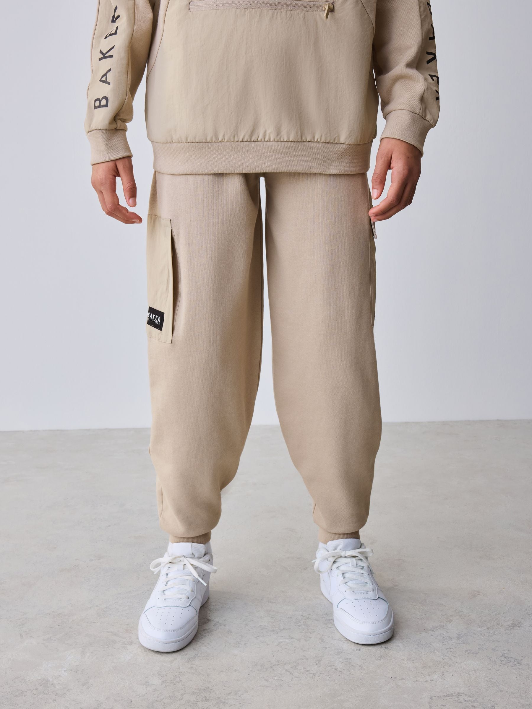 Baker by Ted Baker Stone Funnel Neck Hoodie and Joggers Set image 3