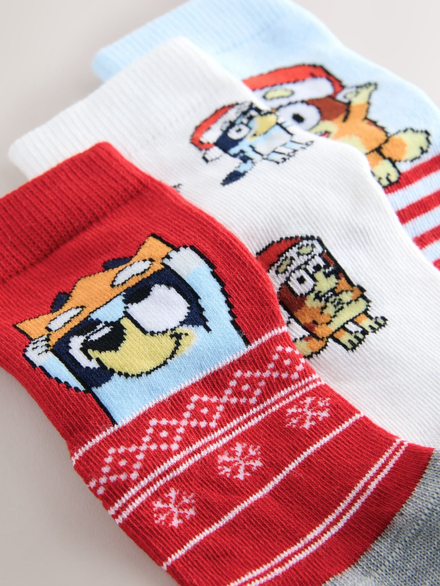 Bluey Christmas License Character Cotton Rich Socks 3 Pack image 3
