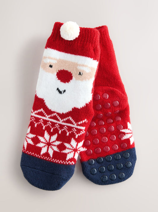 Red Santa Christmas Cosy Socks 1 Pack image 1