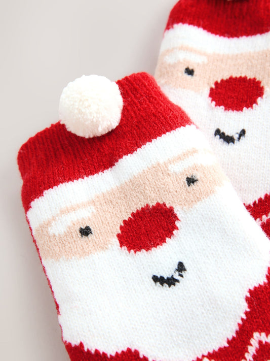 Red Santa Christmas Cosy Socks 1 Pack image 3