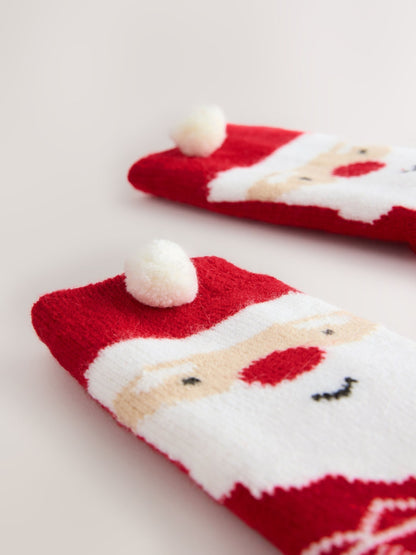 Red Santa Christmas Cosy Socks 1 Pack