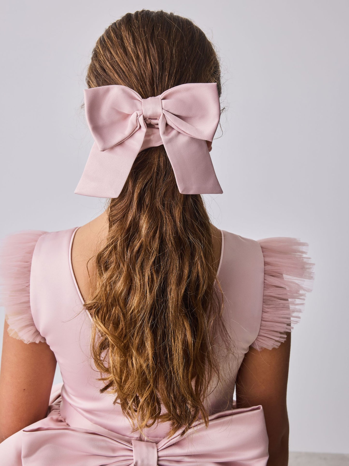Baker by Ted Baker Satin Bow Back Peplum Tulle Occasion Dress & Scrunchie image 9