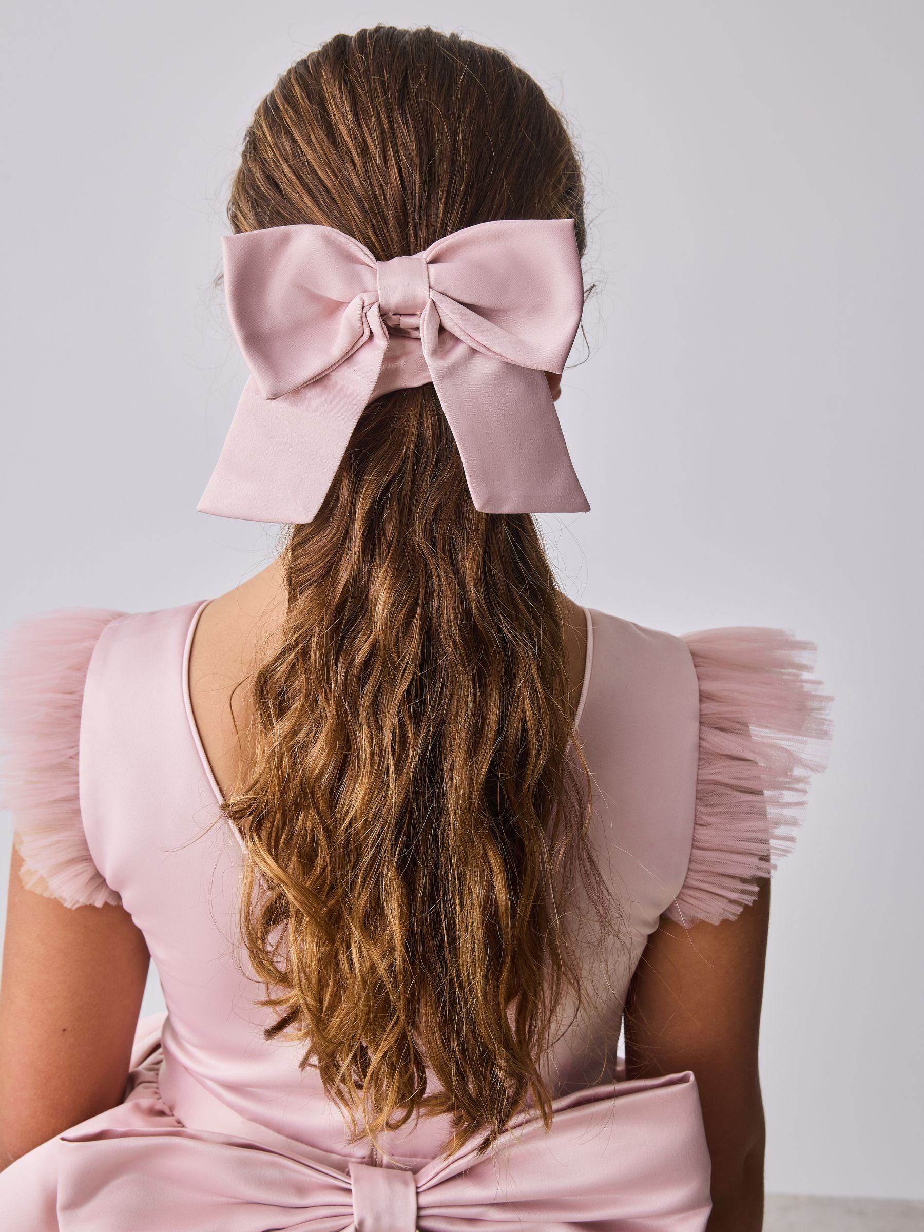 Baker by Ted Baker Satin Bow Back Peplum Tulle Occasion Dress & Scrunchie image 9
