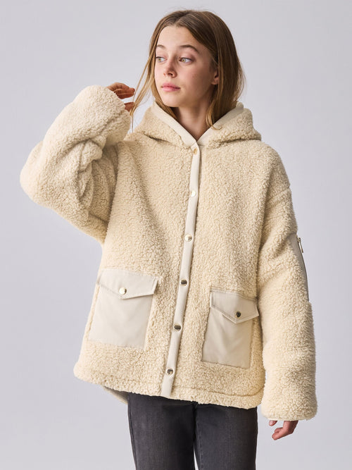 Baker by Ted Baker Zip-Through Hooded Borg Fleece Jacket image 1