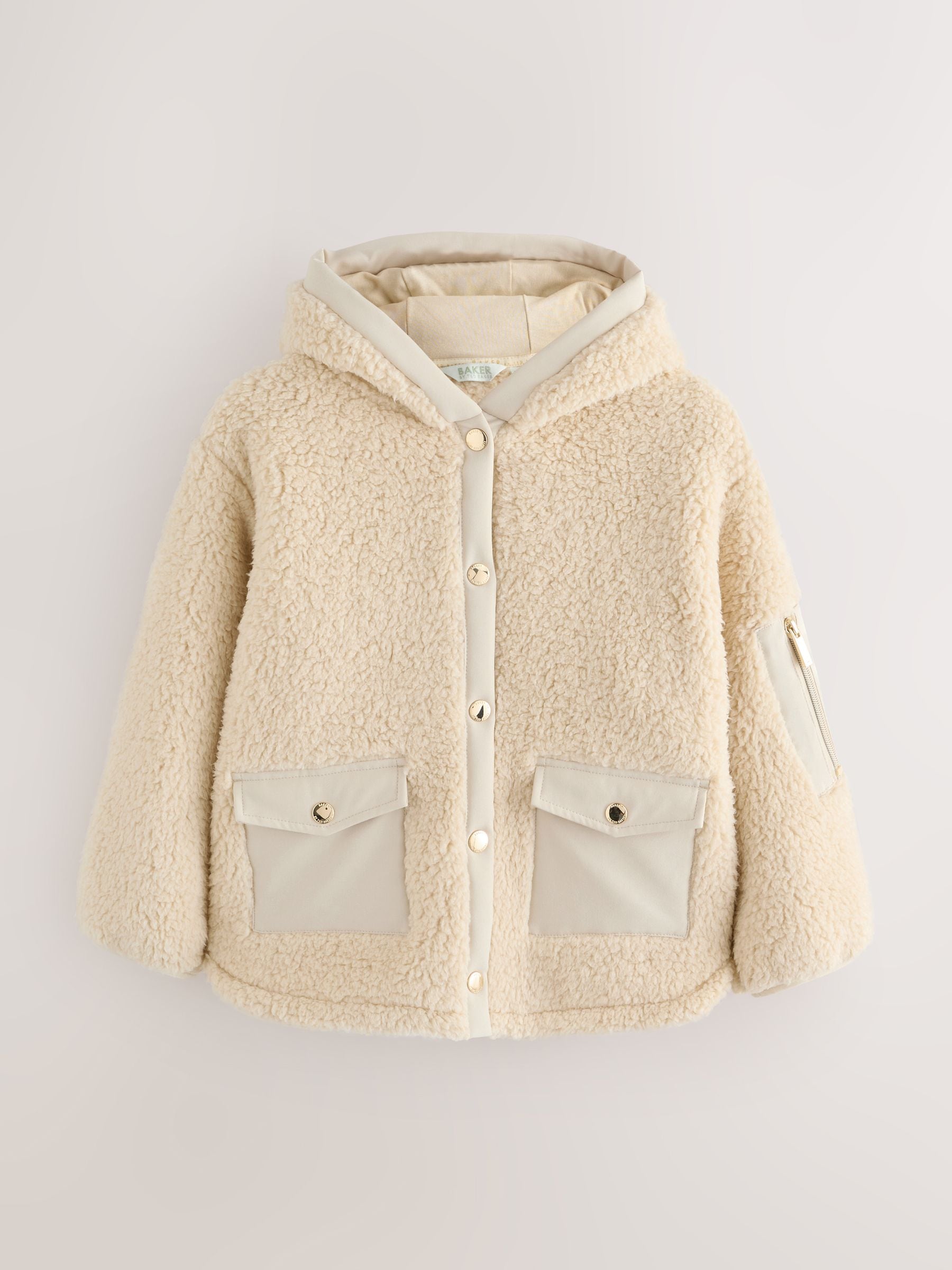 Baker by Ted Baker Zip-Through Hooded Borg Fleece Jacket image 6