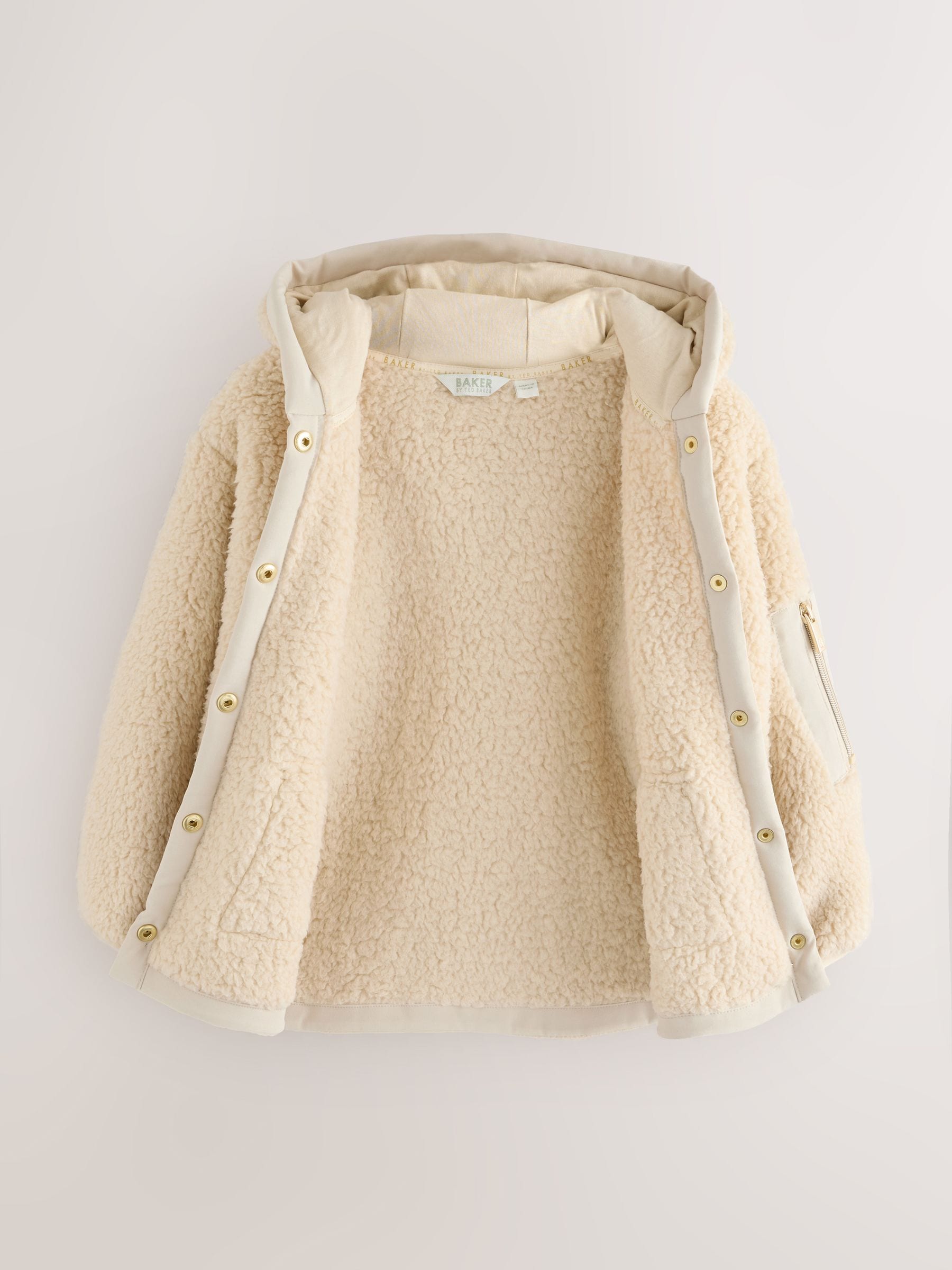 Baker by Ted Baker Zip-Through Hooded Borg Fleece Jacket image 7