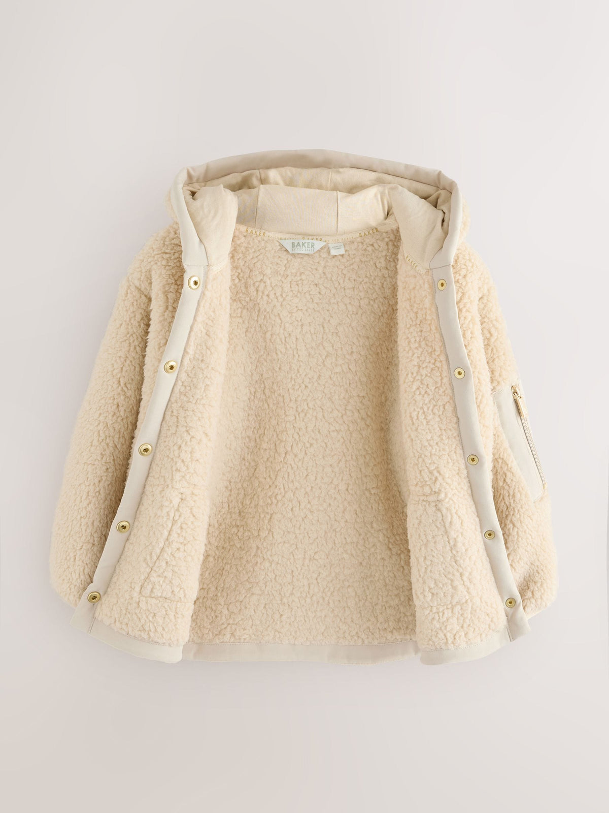 Baker by Ted Baker Zip-Through Hooded Borg Fleece Jacket image 7
