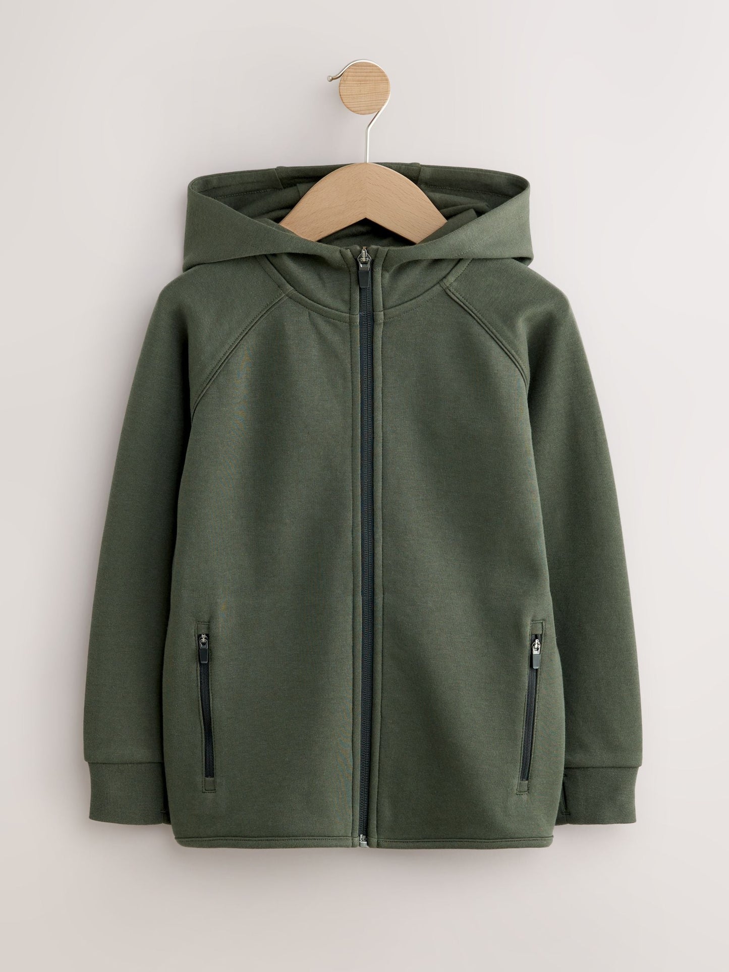 Khaki Green Tech Sportswear Zip Through Hoodie (3-16yrs)