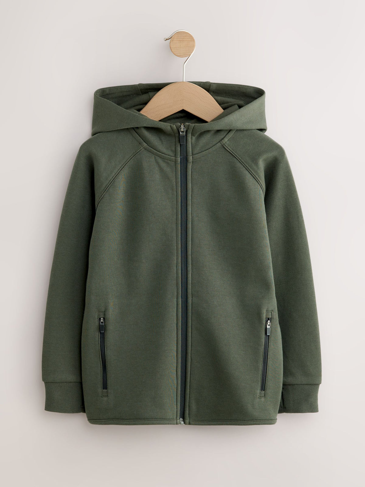 Dsiney Kidz - Khaki Green Tech Sportswear Zip Through Hoodie (3-16yrs) image 1
