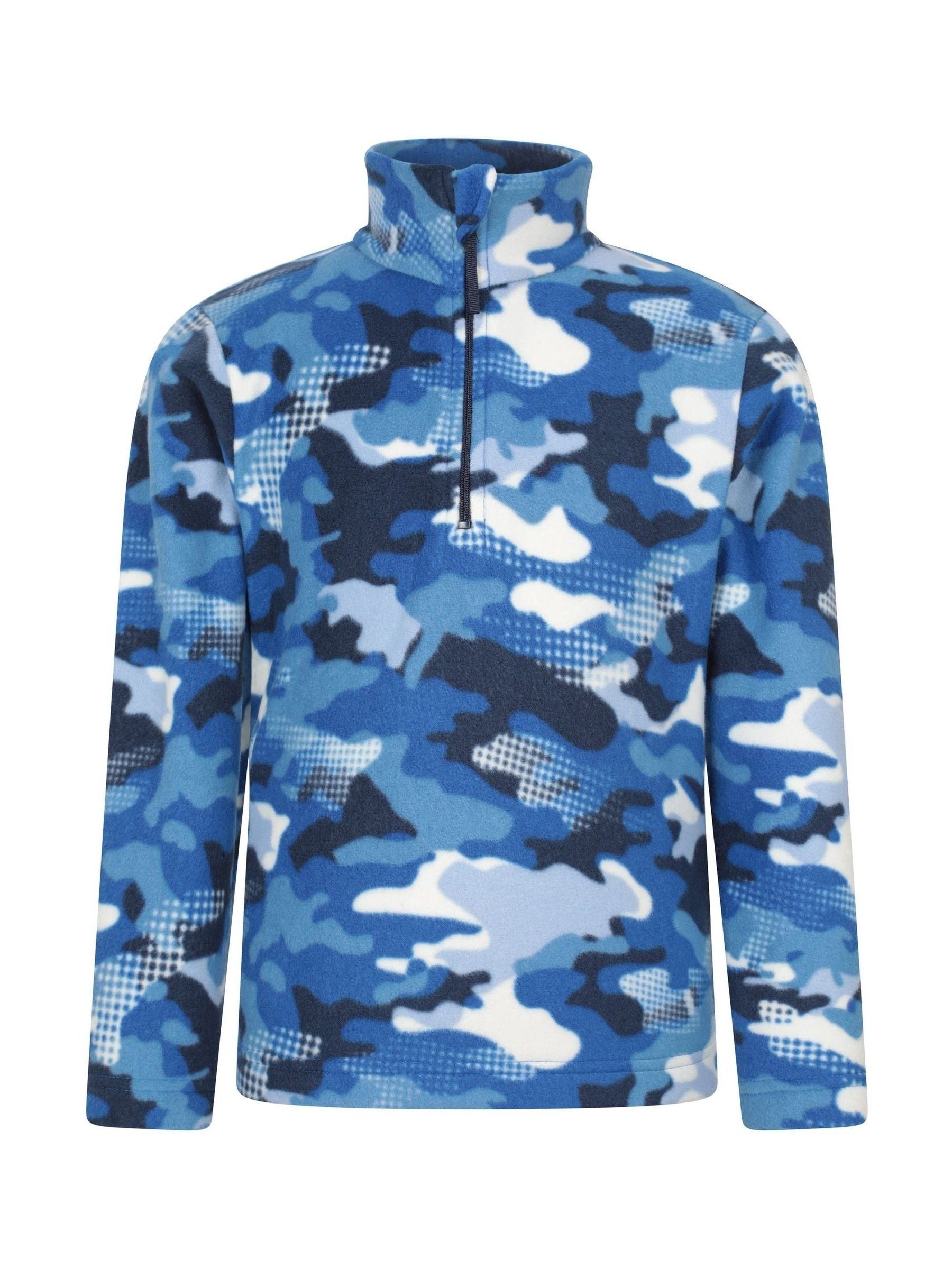 Dsiney Kidz - Mountain Warehouse Blue Kids Pursuit Printed Half Zip Fleece image 1