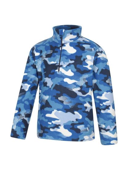 Dsiney Kidz - Mountain Warehouse Blue Kids Pursuit Printed Half Zip Fleece image 4
