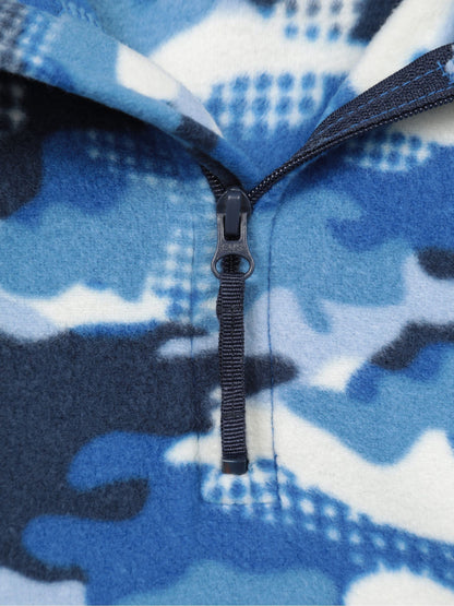 Dsiney Kidz - Mountain Warehouse Blue Kids Pursuit Printed Half Zip Fleece image 5