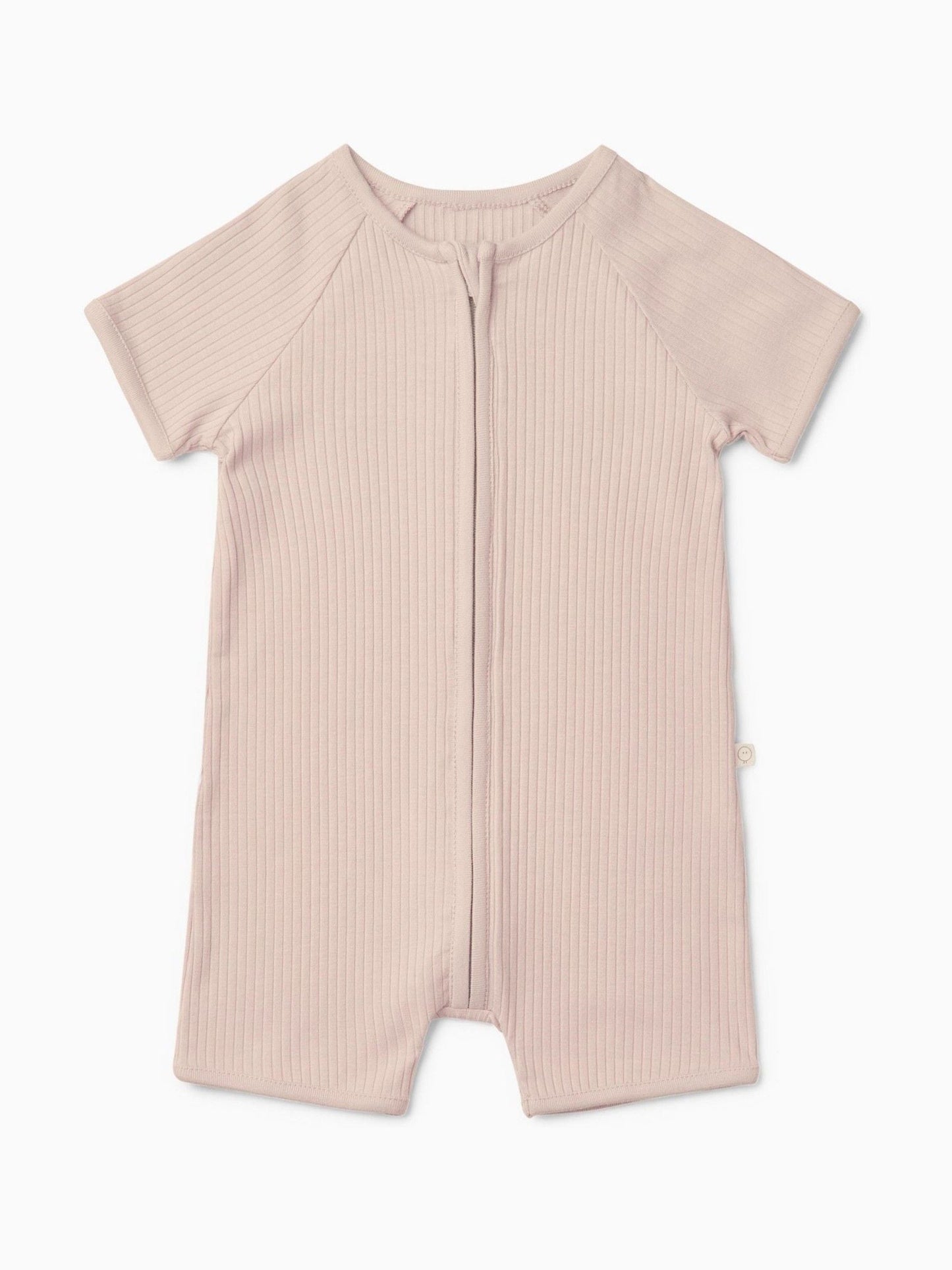 MORI Blush Pink Zip Up Summer Short Sleepsuit Romper image 2