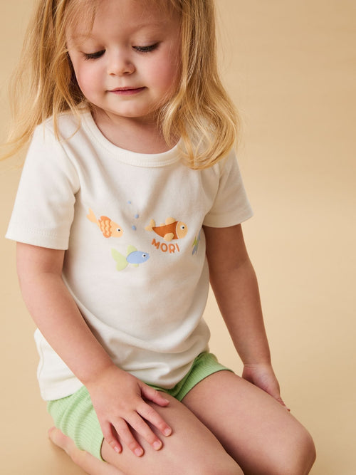 MORI Green Little Fish Shorts Pyjamas Set - image 1