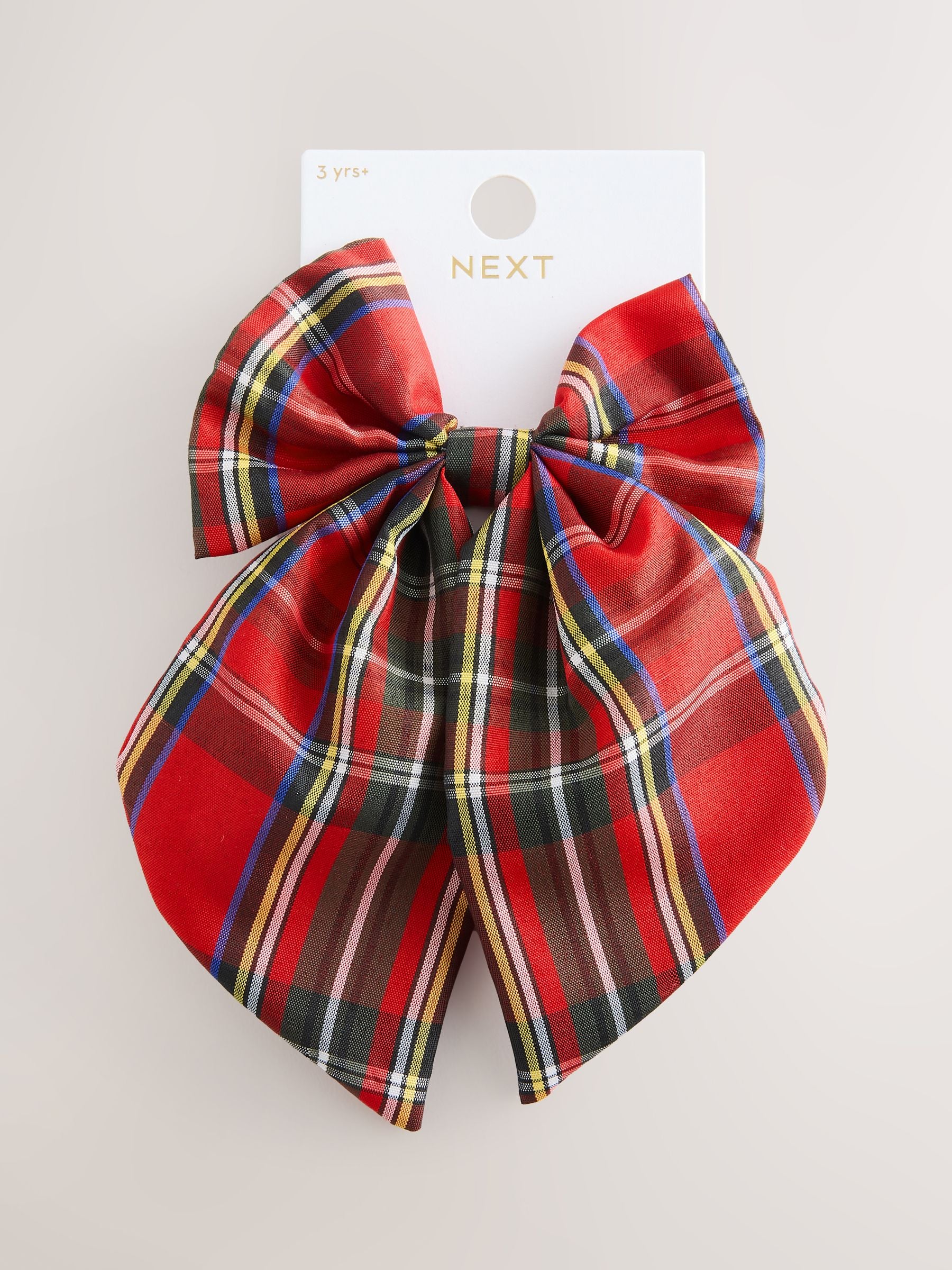 Red/Blue Tartan Statement Bow Hair Clip image 1