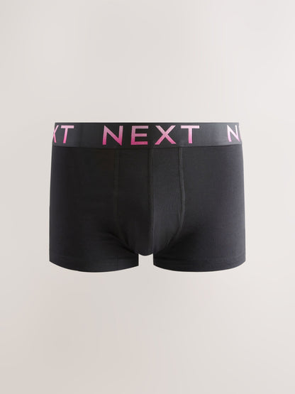 Dsiney Kidz - Black Bright Ombre Text Waistband 10 pack Cotton Rich Blend Hipster Boxers image 2