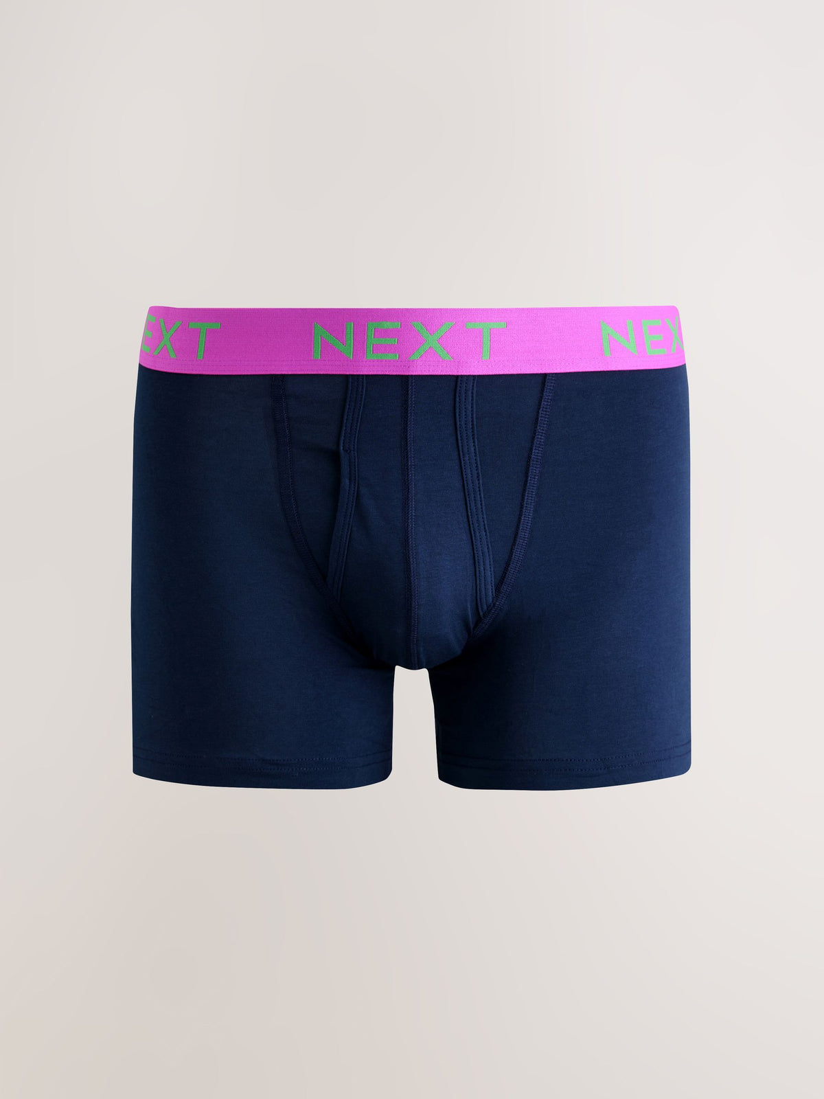 Dsiney Kidz - Navy Bright Contrast Colour Waistband 10 pack A-Front Cotton Rich Boxers image 3