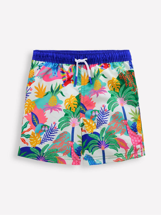Boden Cream Swim Shorts image 1