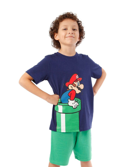 Dsiney Kidz - Character Green Super Mario Gaming 100% Cotton T-Shirt and Short Set image 1