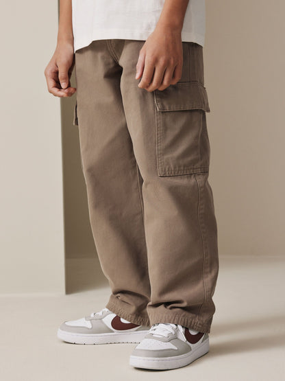 Dsiney Kidz - Tan Brown Woven Twill Cargo Trousers (3-16yrs) image 1