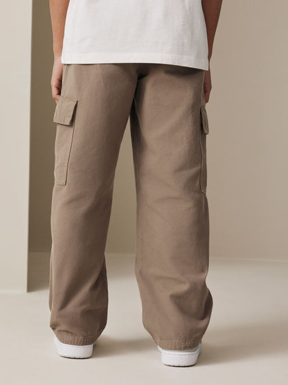Dsiney Kidz - Tan Brown Woven Twill Cargo Trousers (3-16yrs) image 3