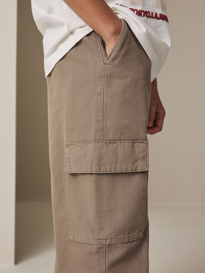 Dsiney Kidz - Tan Brown Woven Twill Cargo Trousers (3-16yrs) image 4