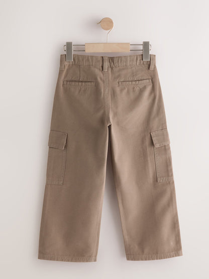Dsiney Kidz - Tan Brown Woven Twill Cargo Trousers (3-16yrs) image 6