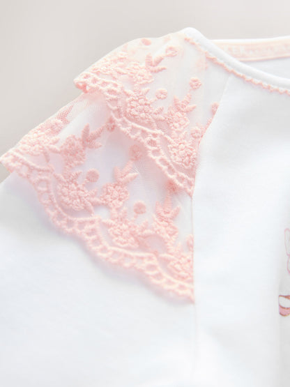 Baker by Ted Baker Born In 2026 Bunny White Sleepsuit image 3