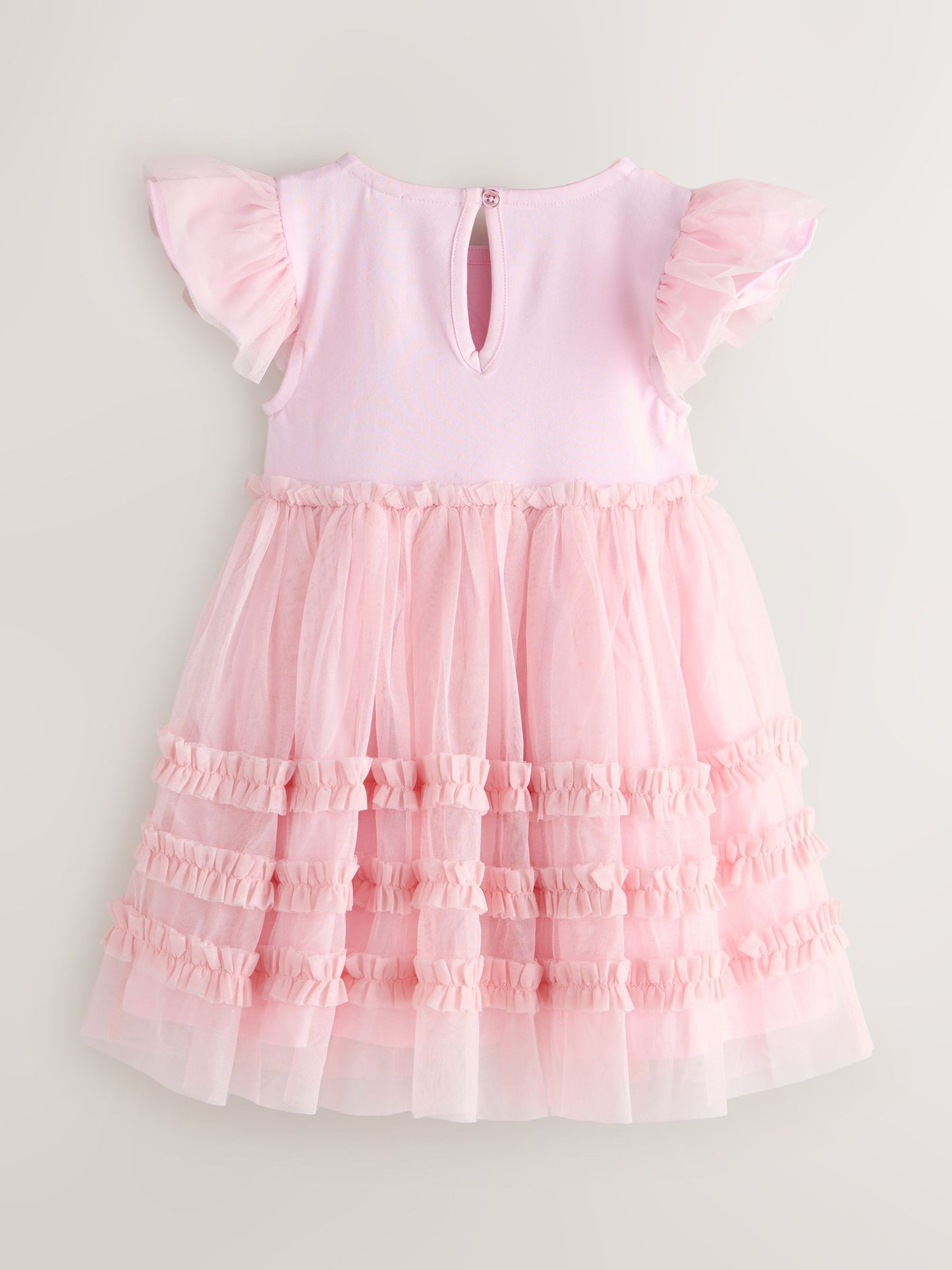 Baker by Ted Baker Pink 3D Corsage Mesh Tier Dress image 8