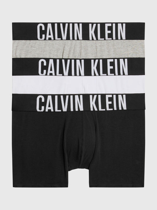 Disney Kidz - Calvin Klein Black/White/Grey Intense Power Cotton Trunks 3 Pack image 1