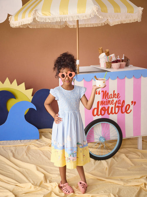 Dsiney Kidz - Joules Girls' Jenna Blue Scene Woven Sleeveless Midi Dress image 1