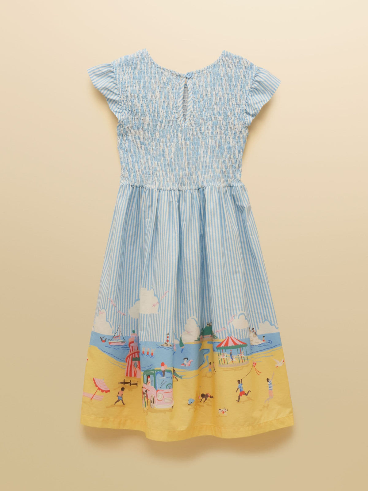 Dsiney Kidz - Joules Girls' Jenna Blue Scene Woven Sleeveless Midi Dress image 5