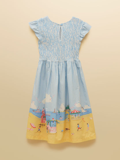 Dsiney Kidz - Joules Girls' Jenna Blue Scene Woven Sleeveless Midi Dress image 5