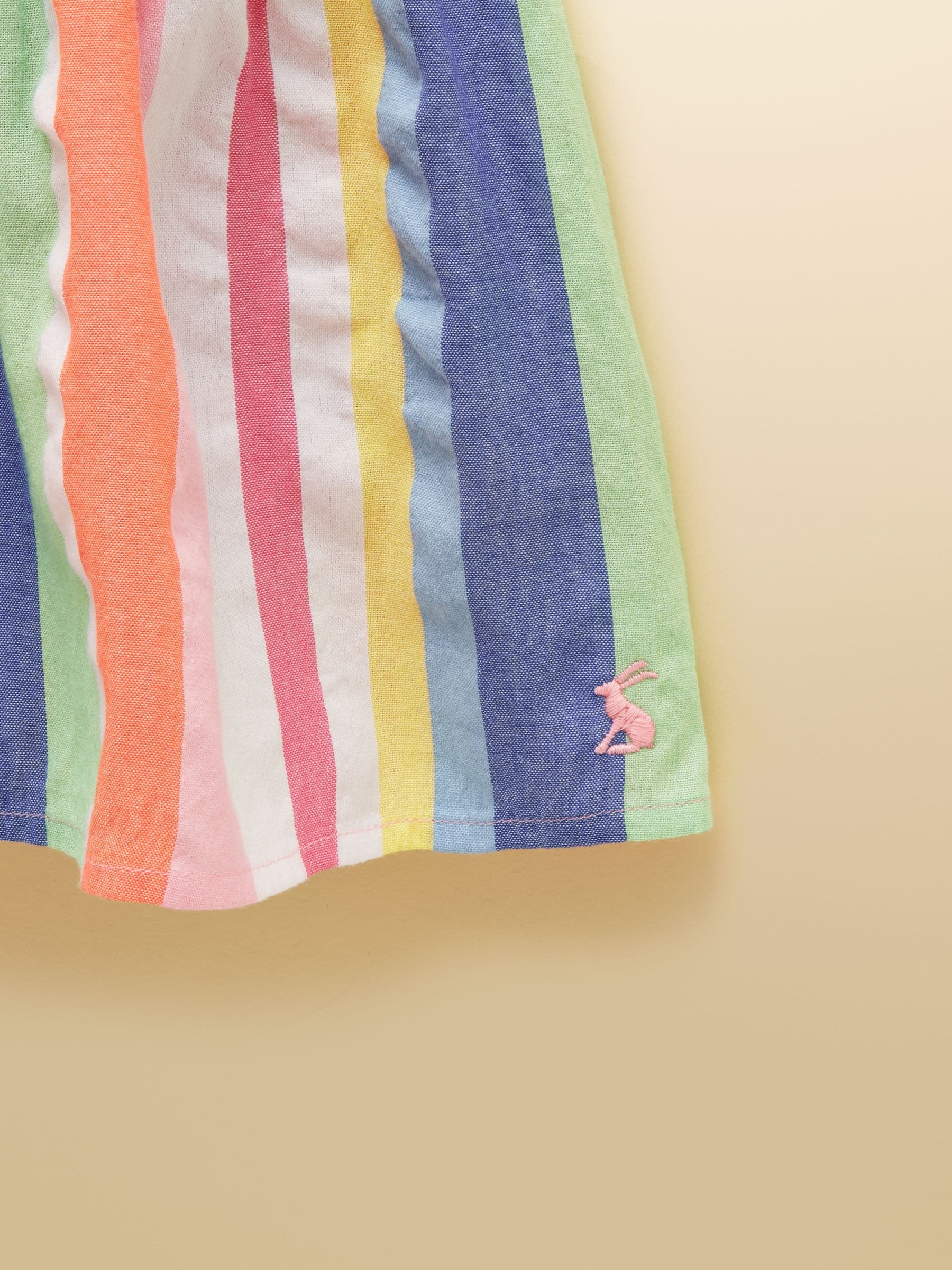 Joules Girls' Laura Multi Striped Woven Sleeveless Midi Tiered Dress image 6