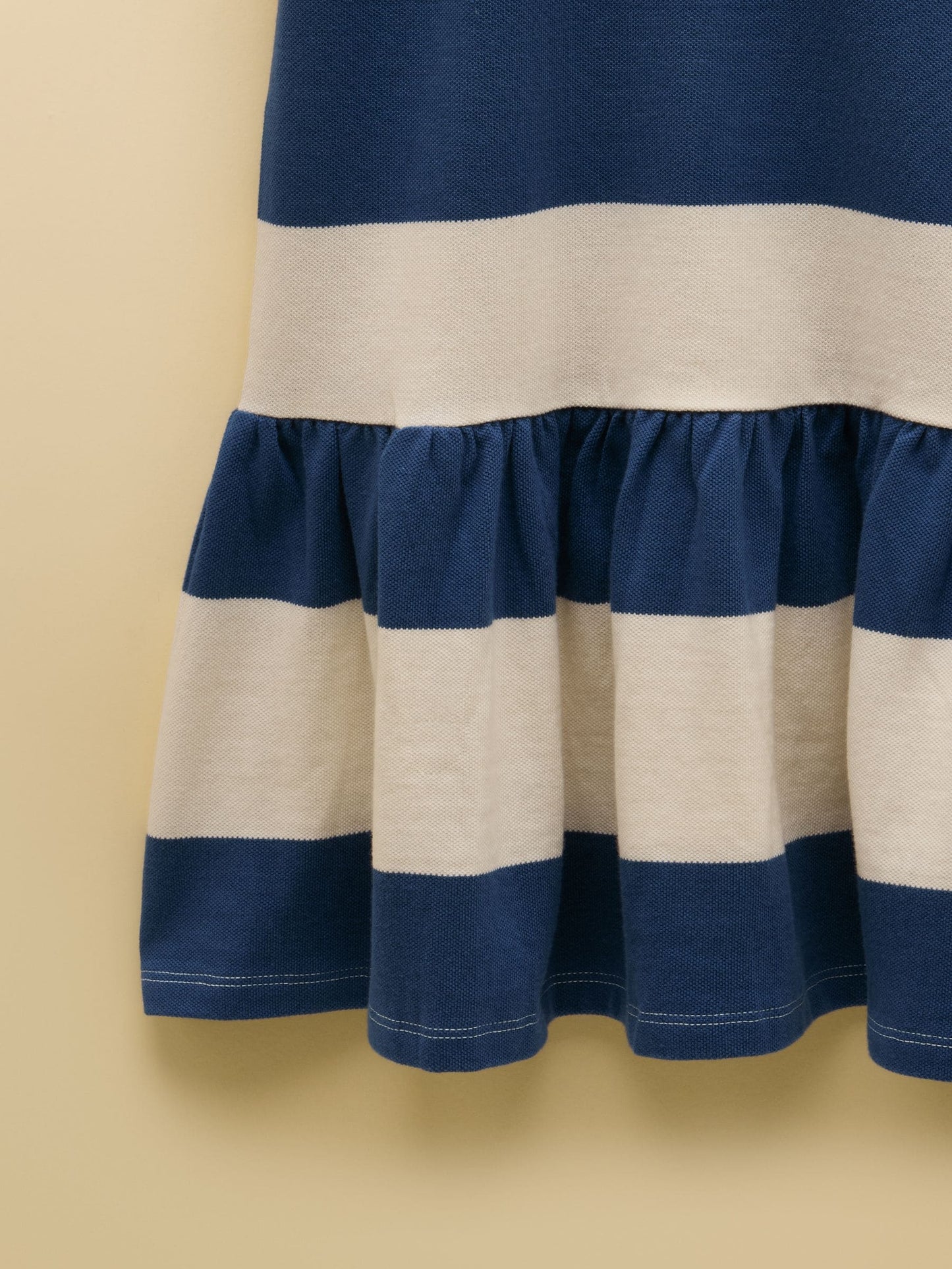 Joules Girls' Orla Navy & White Striped Short Sleeve Polo Shirt Dress image 3
