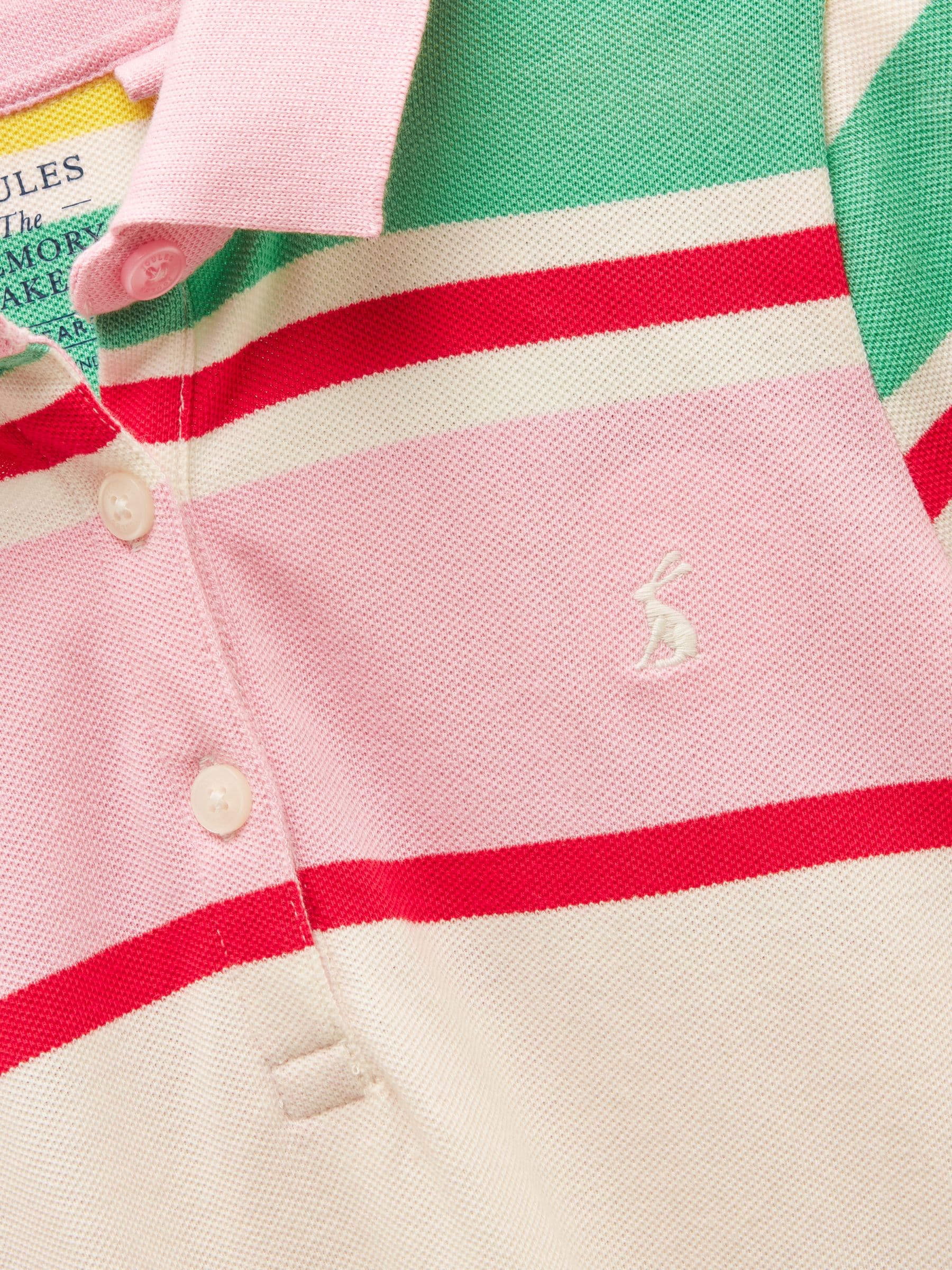 Joules Girls' Orla Multi Striped Short Sleeve Polo Shirt Dress image 5
